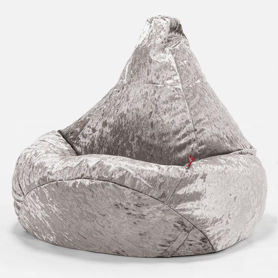 Silla De Juego Puf - Terciopelo Retro Plata 02
