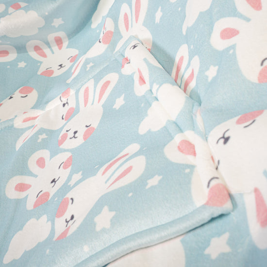 Sudadera Tipo Manta con Capucha Extragrande para Niños - Tela Minky Lisa Conejo 05