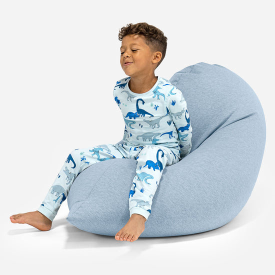 Puf Alto para Niños de 2 a 6 años - Algodón Elástico Bebé Azul 01