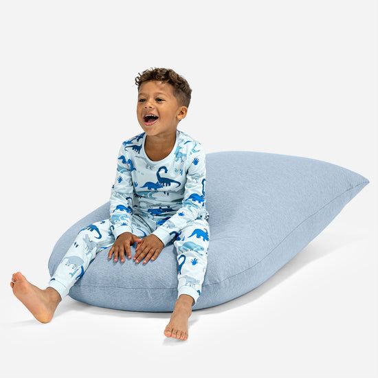 Puf Alto para Niños de 2 a 6 años - Algodón Elástico Bebé Azul 05