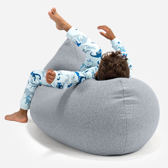 Puf Alto para Niños de 2 a 6 años - Algodón Elástico Gris Claro 04