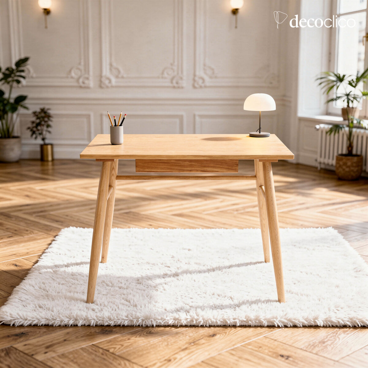 Petit bureau en chêne 1 tiroir style scandinave Bloom